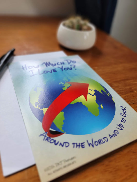 Around the World greeting card.