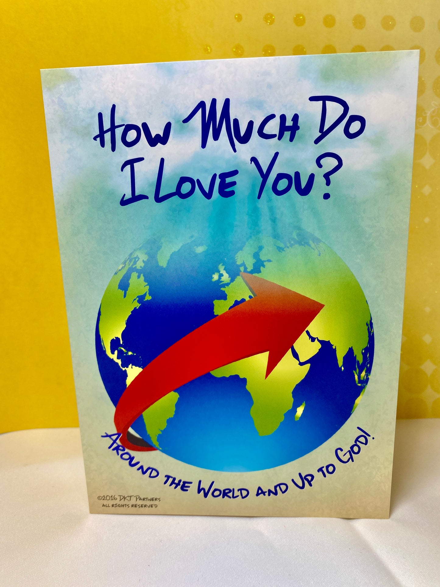 The full front of the "How Much Do I Love You?" greeting card.