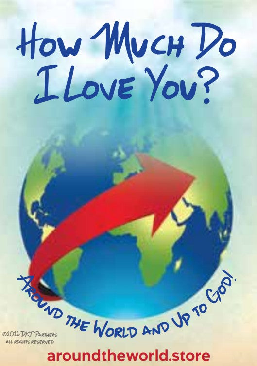 Sticker of the original "How Much Do I Love You?" greeting card from Around the World.